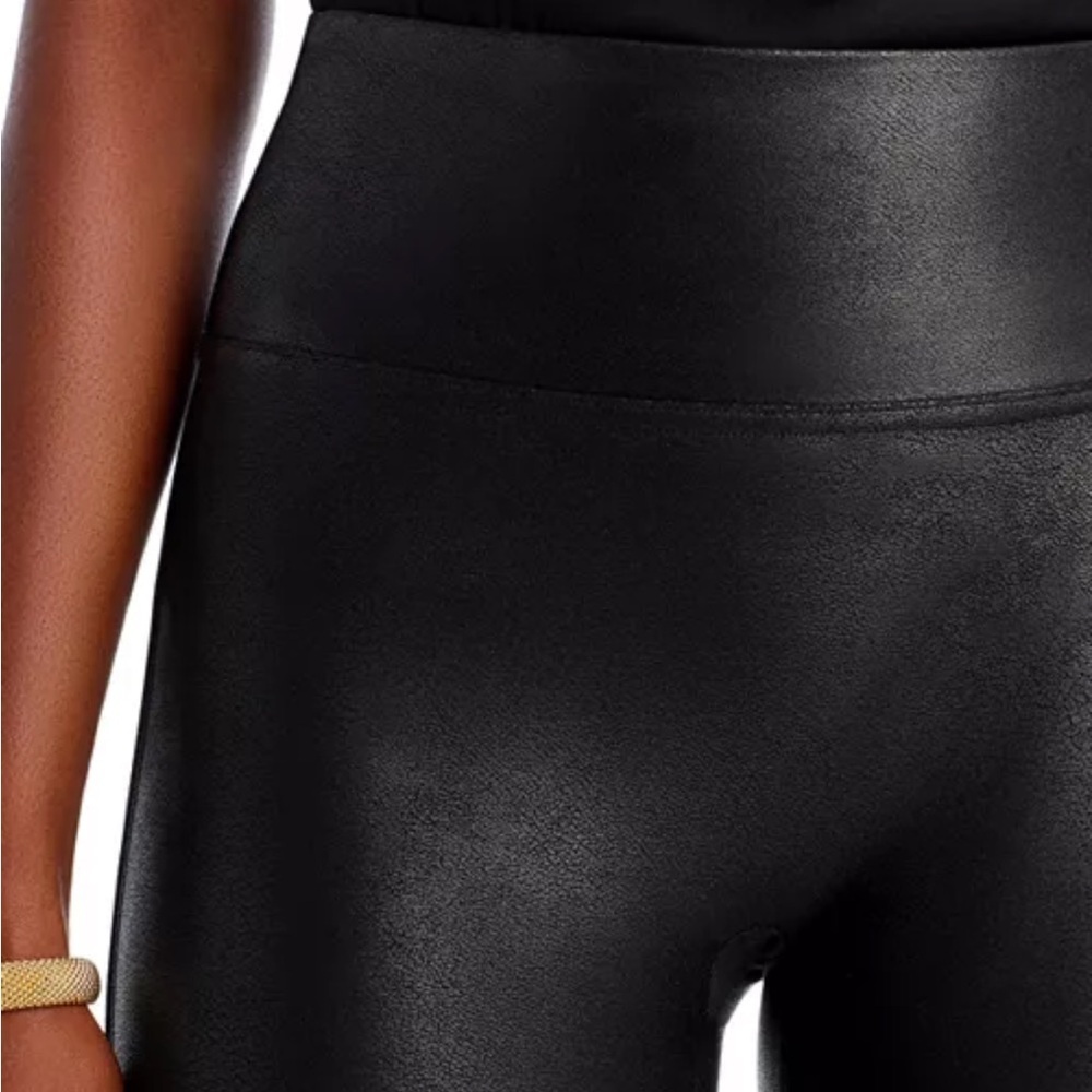 SPANX Faux Leather Leggings Black Size Large - Picture 12 of 12